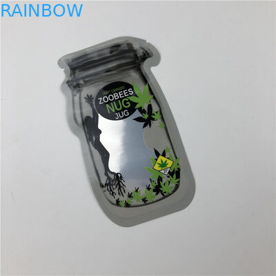 Woreczki na słoiki na masło na nasiona CBD Gumki kwiatowe CBD THC Liść Indica Nieregularne woreczki do pakowania z zamkiem błyskawicznym