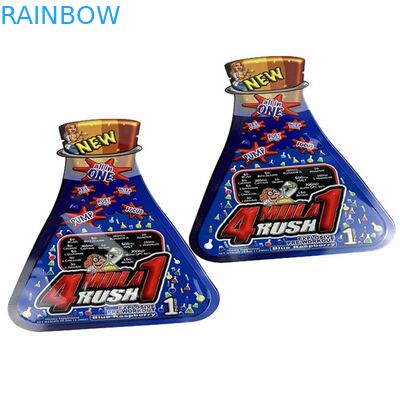 Druk cyfrowy Niestandardowy kształt Saszetka z olejem kokosowym Mylar Food Flat Bag Snack Candy Pokrowiec na kwiat chwastów