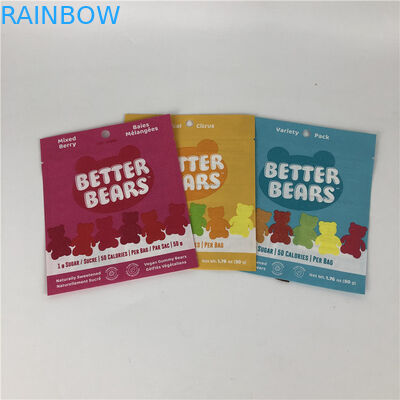 Three Side Seal Flat Heat Sealing Snack Cookie Jadalne CBD THC Gummies Biodegradowalne torby do pakowania