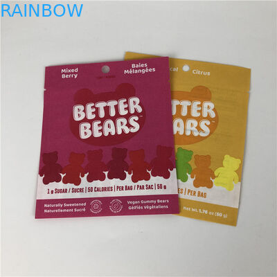 Three Side Seal Flat Heat Sealing Snack Cookie Jadalne CBD THC Gummies Biodegradowalne torby do pakowania