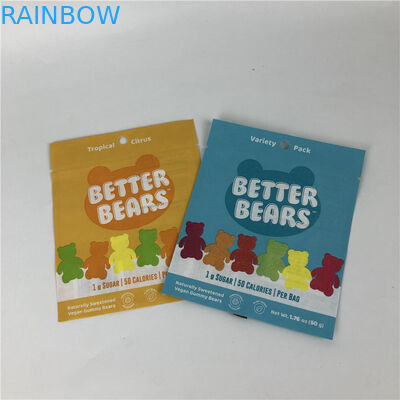 Three Side Seal Flat Heat Sealing Snack Cookie Jadalne CBD THC Gummies Biodegradowalne torby do pakowania