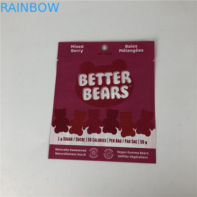 Three Side Seal Flat Heat Sealing Snack Cookie Jadalne CBD THC Gummies Biodegradowalne torby do pakowania