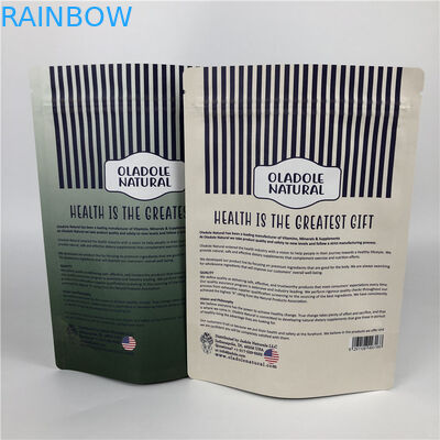 Niestandardowe drukowanie chipów Zip Lock Stand Up Pouch Białe torby papierowe Kraft