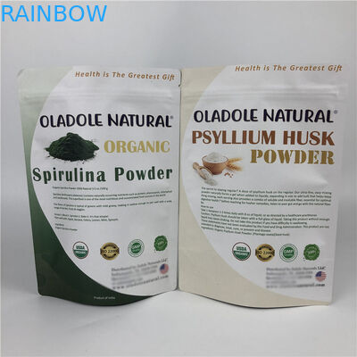 Niestandardowe drukowanie chipów Zip Lock Stand Up Pouch Białe torby papierowe Kraft