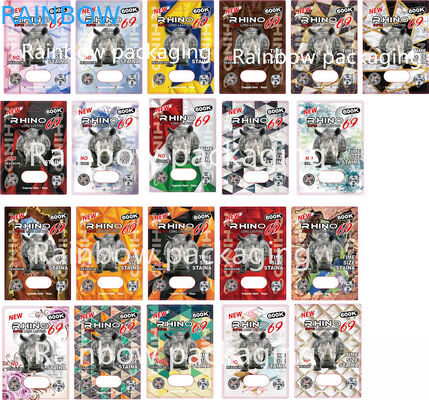 Karty do pakowania w blistry 3D Rhino do tabletek Rhino 10K / 100K / 69 Papierowe pudełko Różowe pigułki dla kotów