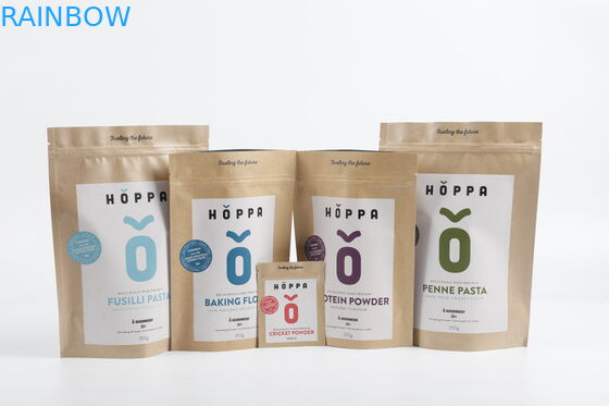 Niestandardowa biodegradowalna torebka na suwak z papieru pakowego PLA Stand Up Tea Food Packaging