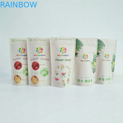 Niestandardowa biodegradowalna torebka na suwak z papieru pakowego PLA Stand Up Tea Food Packaging