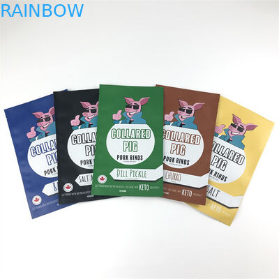 Trzy boczne plastikowe torby z zamkiem błyskawicznym Mylar z możliwością ponownego zamykania Odporny na zapach