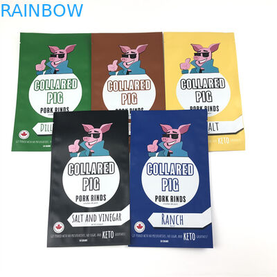 Trzy boczne plastikowe torby z zamkiem błyskawicznym Mylar z możliwością ponownego zamykania Odporny na zapach