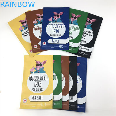 Trzy boczne plastikowe torby z zamkiem błyskawicznym Mylar z możliwością ponownego zamykania Odporny na zapach