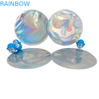 Okrągły Hologram Mylar Zipper Folia Pokrowiec Opakowanie 3,5g 4 cale 5 cali średnicy