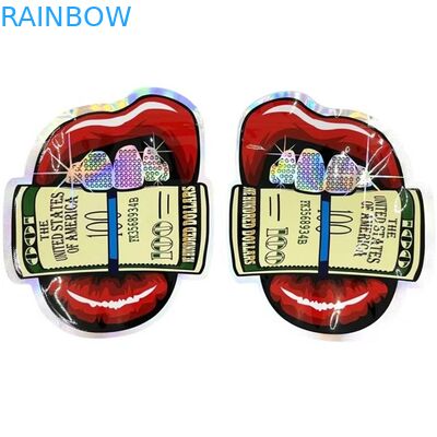 Odporne na zapach torby plastikowe Mylar Edibles Nasiona kwiatów Holograficzne torby o okrągłym kształcie 3.5G