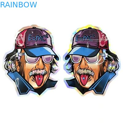 Odporne na zapach torby plastikowe Mylar Edibles Nasiona kwiatów Holograficzne torby o okrągłym kształcie 3.5G