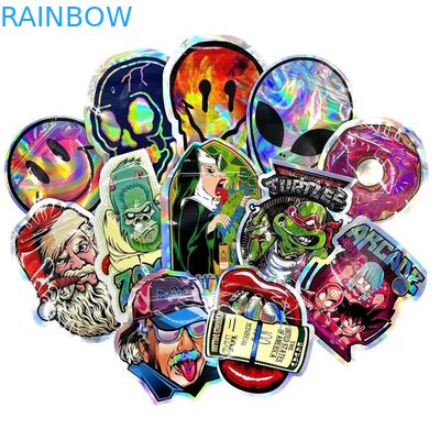 Koło Nieregularne, wielokrotnego zamykania, wycinane woreczki na cukierki Niestandardowy kształt Mylar Bag 3,5G 7G