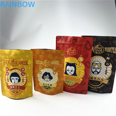 Printed Snack Protein Bar Popcorn Mylar Ziplock Torby Plastikowe opakowanie na żywność 250g
