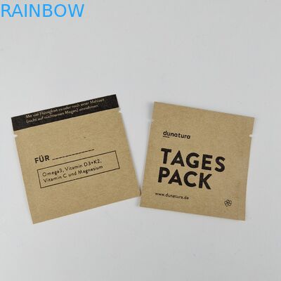 Niestandardowe drukowanie Biodegradowalna torba papierowa Kraft MOPP 3 boczne uszczelnione torby