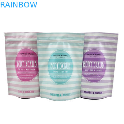 Niestandardowe nadrukowane logo Stand Up Ziplock Pouch Sól morska / mydło w płynie / opakowanie do peelingu ciała