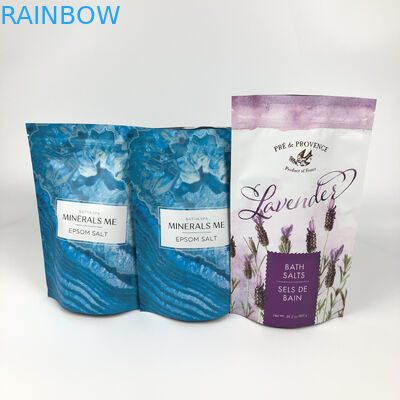 Drukowane woreczki wielokrotnego użytku do kąpieli stojącej Aluminiowy zamek błyskawiczny Matte Blue Mylar