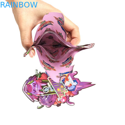 Niestandardowy projekt 3.5g 7g 14g 28g Wycinane torby Ziplock Specjalny kształt Zabezpieczony przed dziećmi Niestandardowy kształt Mylar Opakowania na przekąski