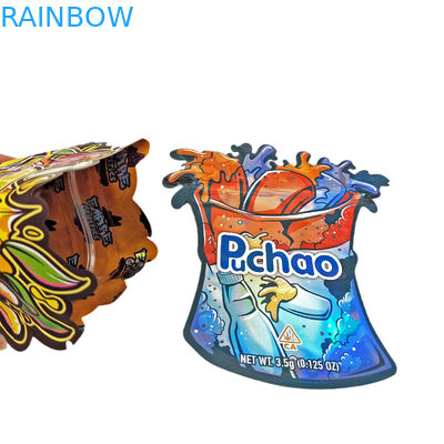 Niestandardowy specjalny zamek błyskawiczny z zabezpieczeniem przed dziećmi 3,5 g Opakowania na przekąski Nieregularna torba z mylaru