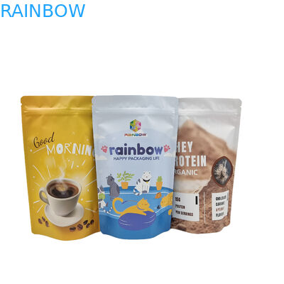 Jadalne opakowania z tworzyw sztucznych Folia aluminiowa Zipper Stojące torby na przekąski Białko w proszku