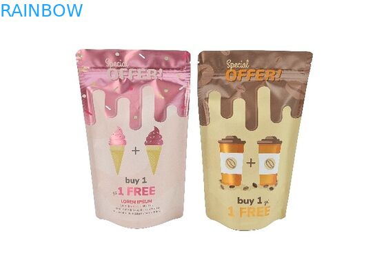 Niestandardowa torba na kawę stojąca, odporna na zapachy torba z zamkiem błyskawicznym z folii aluminiowej