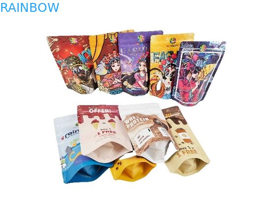 Plastikowe stojące etui z folii aluminiowej, odporne na zapachy, zamykane torby z mylaru Ziplock