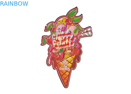 Plastikowe, zabezpieczone przed dziećmi, 3,5 g, hologramowe, mylarowe torby ziplock, wycinane nieregularnie, o specjalnym kształcie