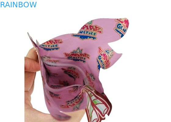 Plastikowe, zabezpieczone przed dziećmi, 3,5 g, hologramowe, mylarowe torby ziplock, wycinane nieregularnie, o specjalnym kształcie