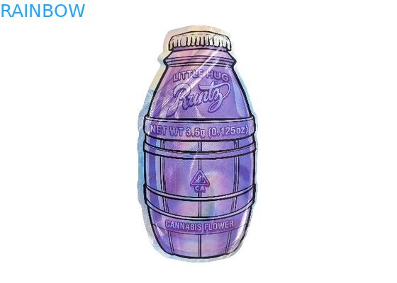 Plastikowe wycinane niestandardowe torby mylarowe Malowanie hologramem o specjalnym kształcie 3,5 g