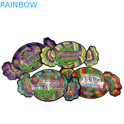 Drukowanie logo na zamówienie 1/8 OZ Wstrzymanie dziecięce Worki Mylar 3,5 g Żywne Ciasteczka ponownie zamknięte gumkowy worek wyjściowy Mylar