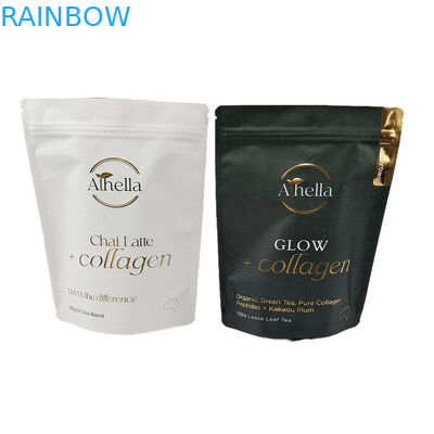 Niedostosowany do wilgoci stand up pouch Kraft Paper Bag z gorącym stemplowaniem Eco Friendly Smell Proof Bags z logo