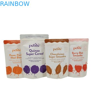 Biodegradowalny Doypack Recykling Custom Stand Up Pocket With Zip Lock Kraft Paper Bags Jedalne worki opakowawcze