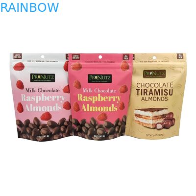 Matt Custom Logo Drukowany Stand Up Pouch Folia Aluminiowa Czekolada Opakowania Żywnościowe Stand Up Zipper Bag