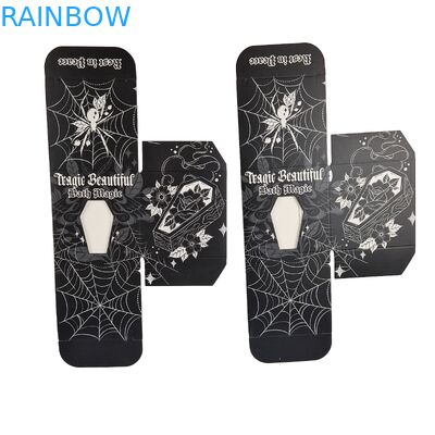 Wysokiej jakości niestandardowy kwadratowy czarny pudełko papierowe ze specjalnym przednim pustym oknem opakowanie żywności biały kartonowy pudełko podarunkowe