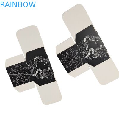 Wysokiej jakości niestandardowy kwadratowy czarny pudełko papierowe ze specjalnym przednim pustym oknem opakowanie żywności biały kartonowy pudełko podarunkowe