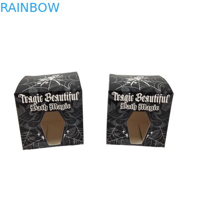 Wysokiej jakości niestandardowy kwadratowy czarny pudełko papierowe ze specjalnym przednim pustym oknem opakowanie żywności biały kartonowy pudełko podarunkowe