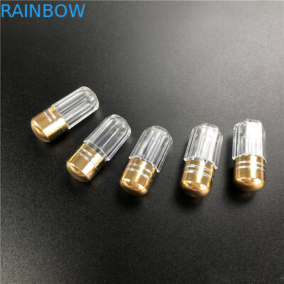 Plastikowy pojemnik z metalowym wyciągiem do tabletek męskich.