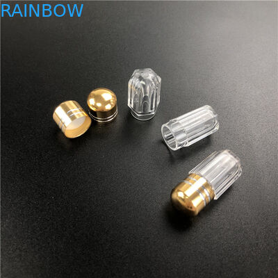 Plastikowy pojemnik z metalowym wyciągiem do tabletek męskich.