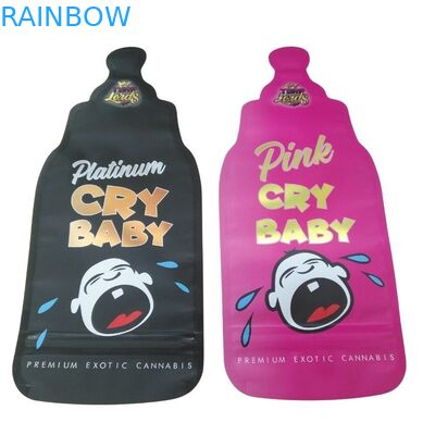 Niestandardowa drukarka z zapinką z opakowaniami dla dzieci, holograficzna torba Mylar 3,5 g, specjalny kształt, gumkowe cukierki