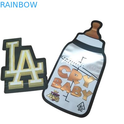 Niestandardowa drukarka z zapinką z opakowaniami dla dzieci, holograficzna torba Mylar 3,5 g, specjalny kształt, gumkowe cukierki