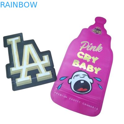 Wydawane na zamówienie 3,5 g Unikalne specjalne wycięte nieprawidłowo kształtowe torby Mylar zamknięte 8th odór specjalny Cali torba Mylar