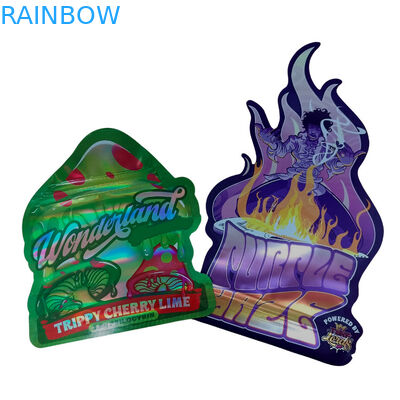 Niestandardowy druk Matte Soft Touch Bag 3.5g Mylar Bags Cyfrowo wydrukowany holograficzny wycinek Mylar ZiplockBag