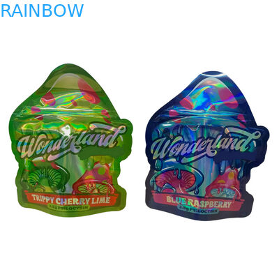 Niestandardowy druk Matte Soft Touch Bag 3.5g Mylar Bags Cyfrowo wydrukowany holograficzny wycinek Mylar ZiplockBag
