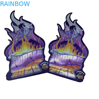 Niestandardowy druk Matte Soft Touch Bag 3.5g Mylar Bags Cyfrowo wydrukowany holograficzny wycinek Mylar ZiplockBag