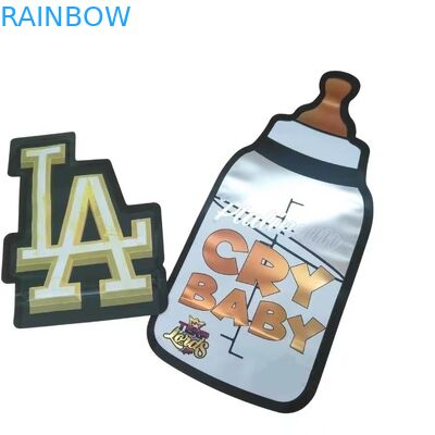 Drukowanie na zamówienie 3,5 g torebki Mylar z wycięciem nieregularnym torebki z zamknięciem zamkniętym Krąg Mylar Soft Touch plastikowe torebki cukiernicze