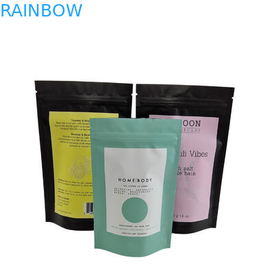 Drukowanie logo na zamówienie Ziplock Pouch Body Scrub Soap Bath Bomb Packaging Aluminium Foil Pouch Plastic Zipper Bath Salt Bag