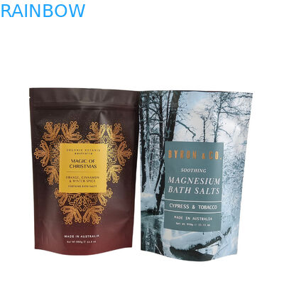 Drukowanie logo na zamówienie Ziplock Pouch Body Scrub Soap Bath Bomb Packaging Aluminium Foil Pouch Plastic Zipper Bath Salt Bag