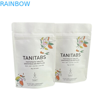 Zamówiona wodoodporna biodegradowalna Pla Kraft Paper Ziplock Bag Zipper Bag Stand Up Pocket