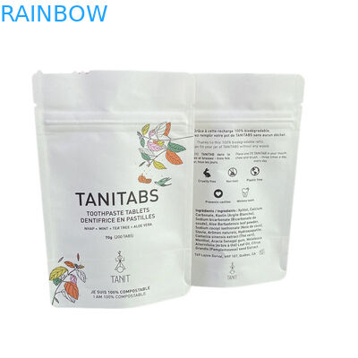 Zamówiona wodoodporna biodegradowalna Pla Kraft Paper Ziplock Bag Zipper Bag Stand Up Pocket